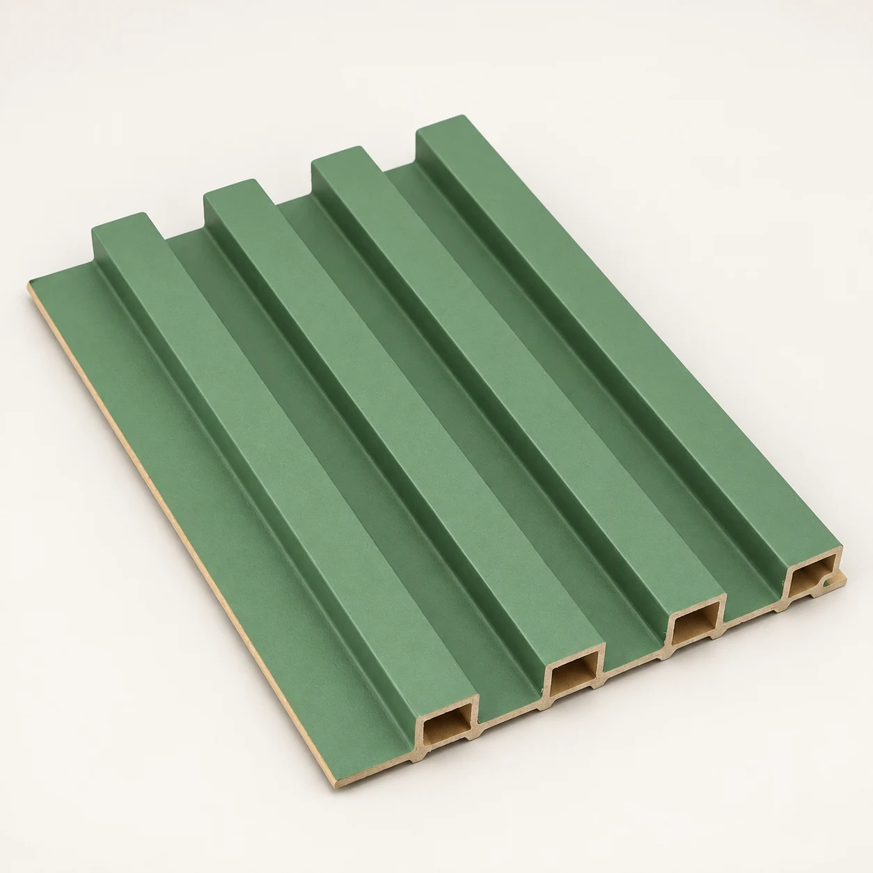 Soft green fluted panel